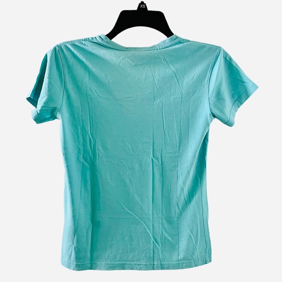 Polo by Ralph Lauren Sport V-Neck Fitted Blue Logo Tee (90’s Style) - Picture 3 of 4